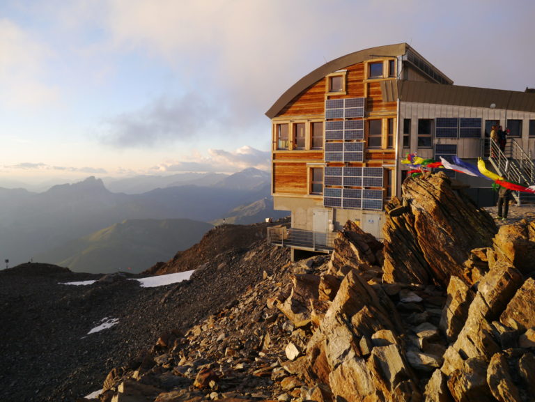 Sunset at de Tet Rousse Refuge Mont Blanc Chamonix