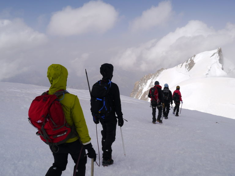 On the way of the summit of Mont Blanc Chaminix France