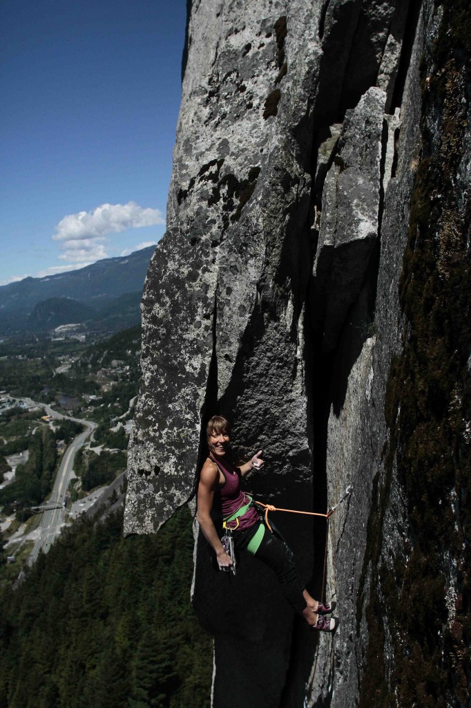 Kinley Aitken on Perry's Layback Squamish BC