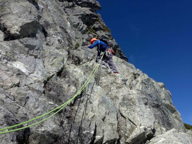 Mount Tricouni North Ridge - lower rock face