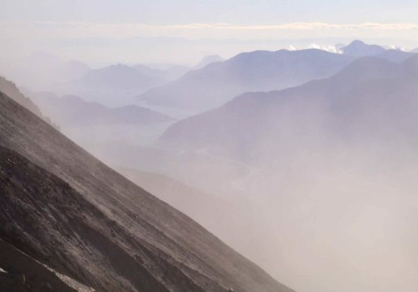 The dust storm at camp looking for the camp on Mt. Garibaldi 